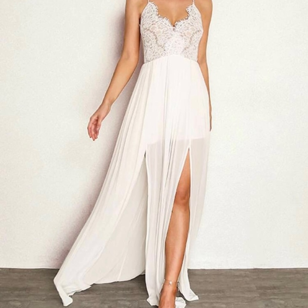 NWT Joyfunear Floral Lace Appliqué Cami Dress